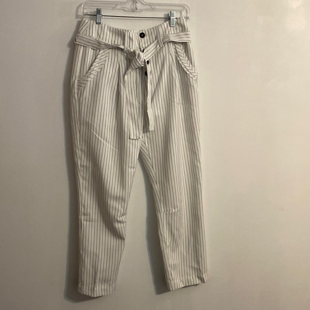 HyFve White/Black stripes ankle pants, size Medium